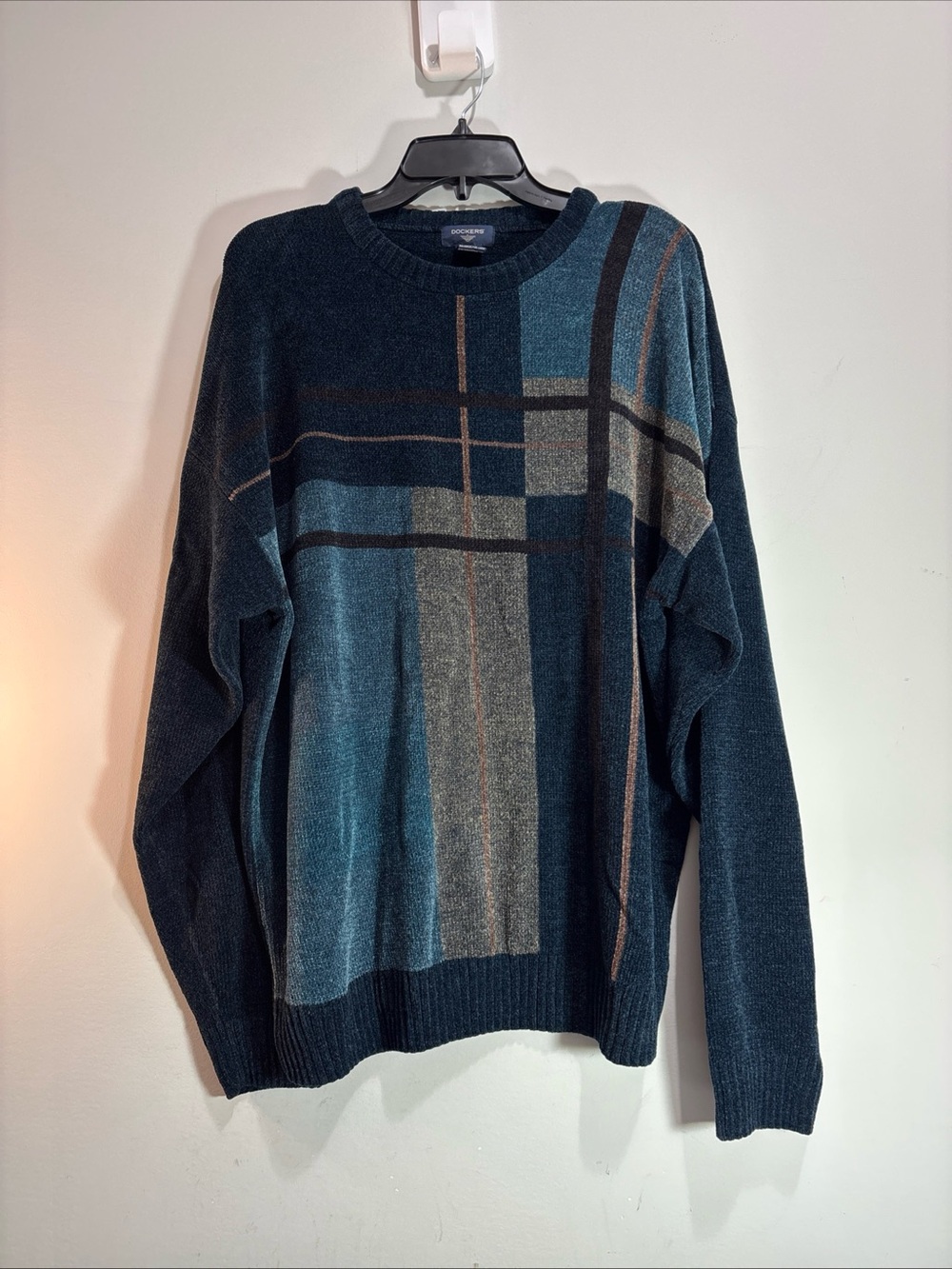 Dockers Men’s Teal Patterned Crewneck Sweater - 1410C